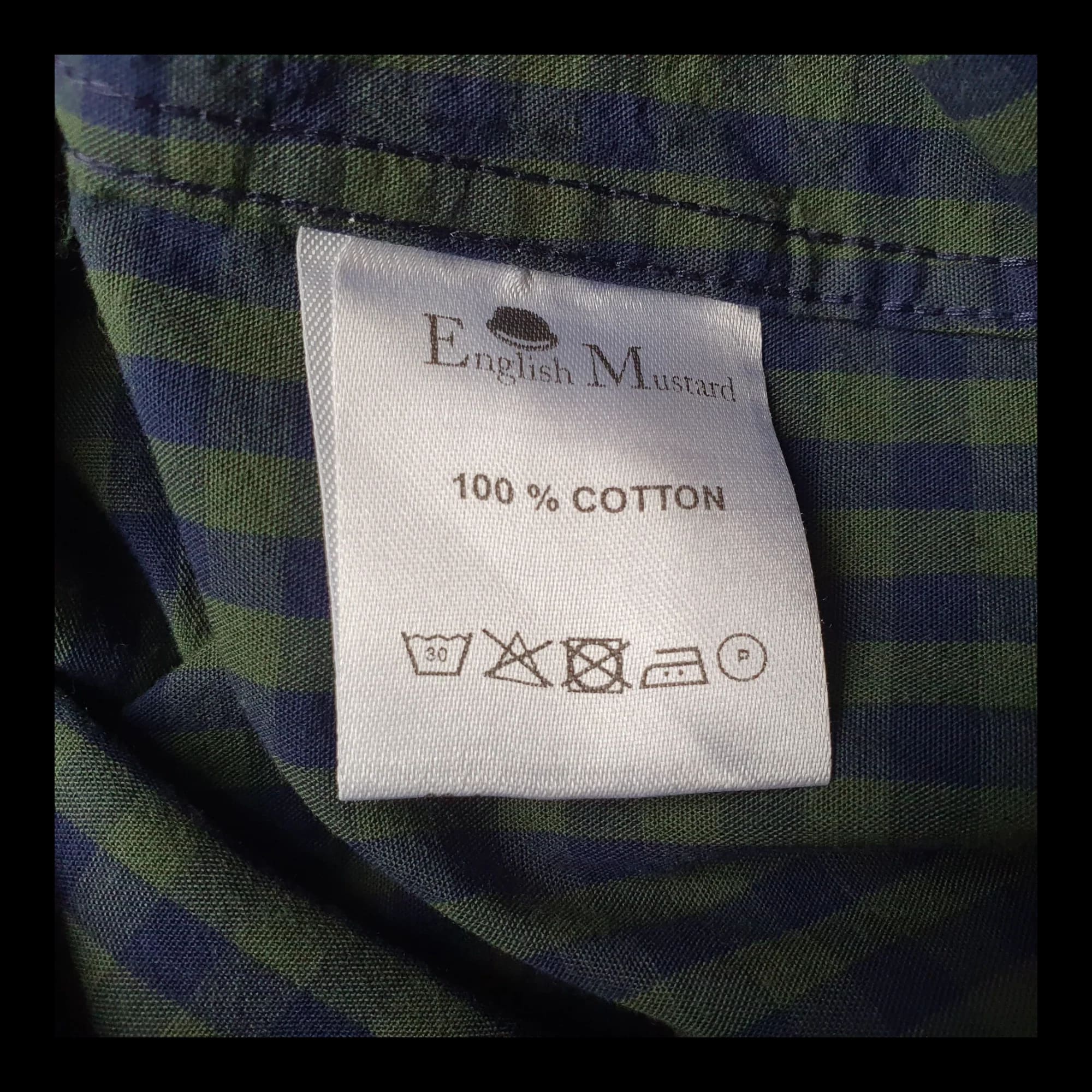 Mens Shirt English Mustard Green Blue Check Long Sleeve Uk